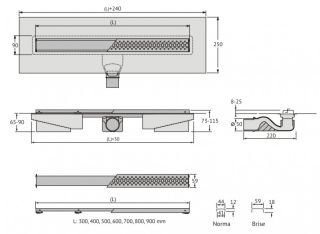Душевой лоток Berges C1 Norma 095136 50см чёрный матовый